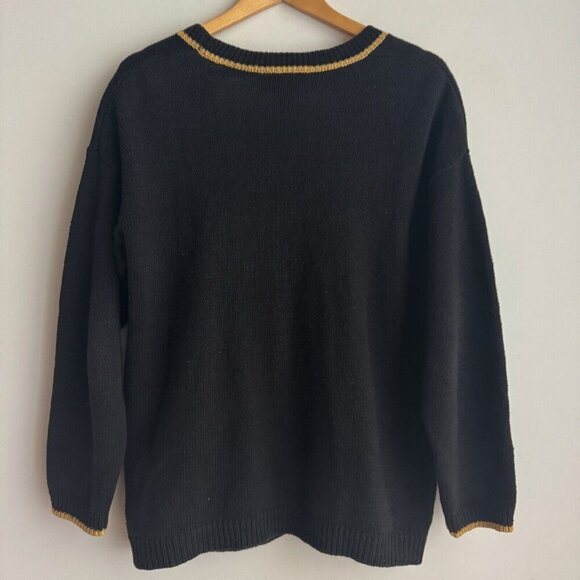 Norton McNaughton Christmas Bells Colourful Ramie Cotton Blend Cardigan M - Picture 5 of 7